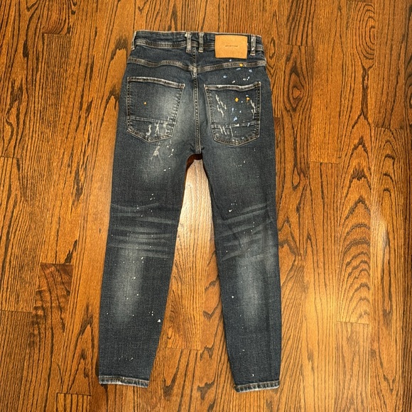 ZARA MENS SKINNY JEANS WITH PAINT SPLATTER SIZE 31 - Picture 2 of 14